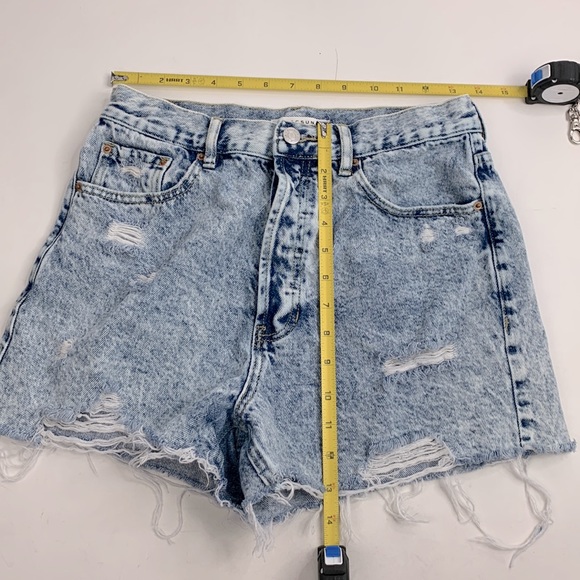 Pacsun denim jean Shorts Ulta High Rise Vintage Short Size 28 Button Fly Retro - Picture 11 of 13
